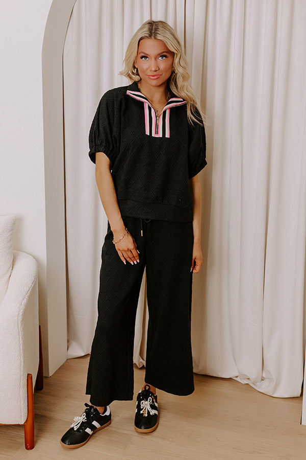 First Class Flight Knit Top in Black