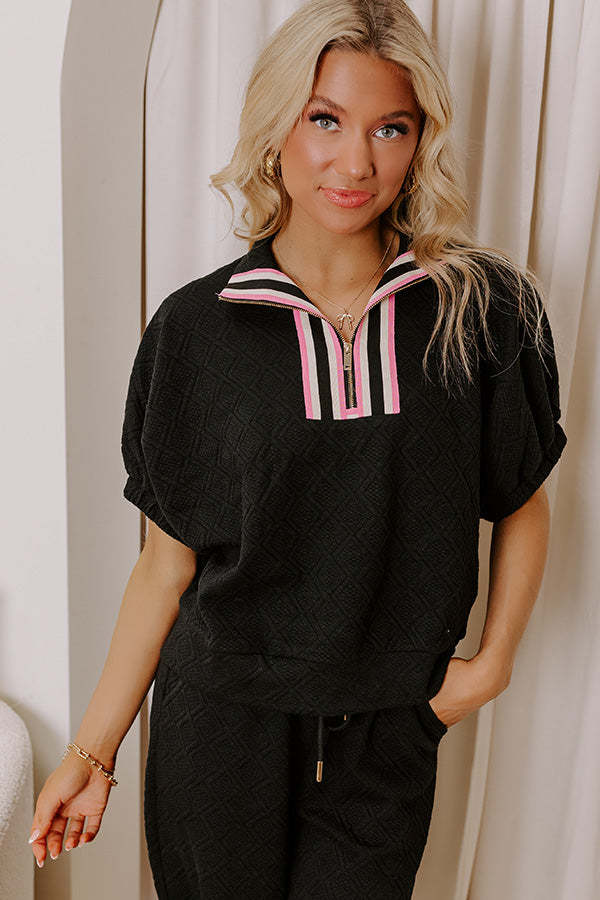 First Class Flight Knit Top in Black