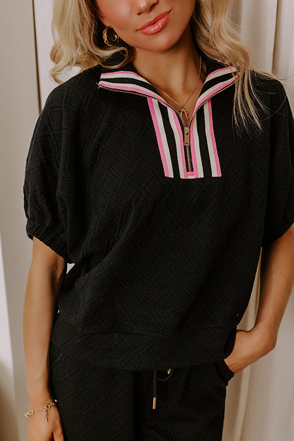 First Class Flight Knit Top in Black