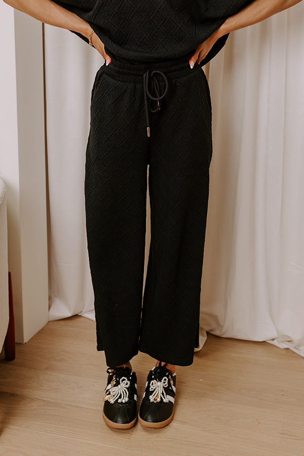 First Class Flight High Waist Knit Pants in Black