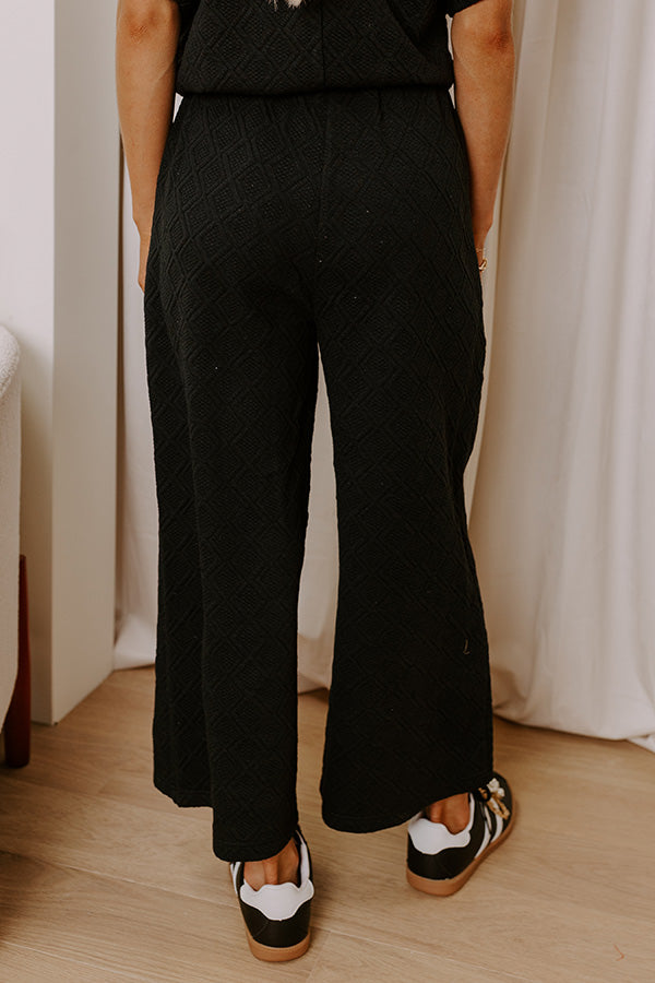 First Class Flight High Waist Knit Pants in Black