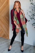 Load image into Gallery viewer, Keep Me Cozy Checkered Fringe Scarf in Berry
