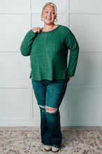 Load image into Gallery viewer, Simple Silhouette Brushed Hacci Sweater in Dark Green
