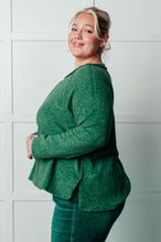 Load image into Gallery viewer, Simple Silhouette Brushed Hacci Sweater in Dark Green
