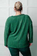 Load image into Gallery viewer, Simple Silhouette Brushed Hacci Sweater in Dark Green
