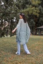 Load image into Gallery viewer, Embroidered Mesh Leaf Kimono
