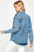 Load image into Gallery viewer, Distressed Denim Shirts

