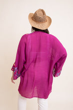 Load image into Gallery viewer, Pink Anemone Garland Embroidered Kimono
