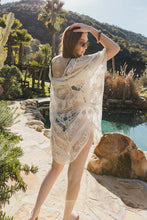 Load image into Gallery viewer, Embroidered Mesh Leaf Kimono
