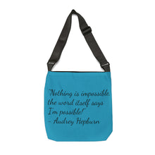 Load image into Gallery viewer, Audrey Hepburn Adjustable Tote Bag
