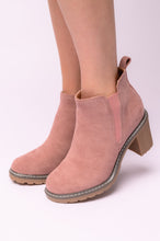 Load image into Gallery viewer, Bite Me Bootie in Blush Faux Suede
