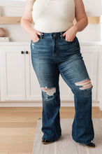 Load image into Gallery viewer, Cassandra High Rise Control Top Distressed Flare Jeans
