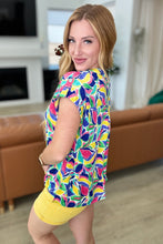 Load image into Gallery viewer, Lizzy Cap Sleeve in Royal and Magenta Mod Floral
