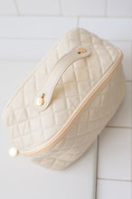 Load image into Gallery viewer, Large Capacity Quilted Makeup Bag in Cream
