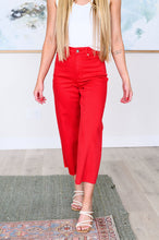 Load image into Gallery viewer, Lisa High Rise Control Top Wide Leg Crop Jeans in Red
