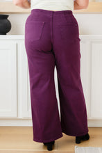 Load image into Gallery viewer, Petunia High Rise Wide Leg Jeans in Plum
