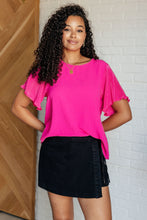 Load image into Gallery viewer, Pink and Perfect Ruffle Sleeve Top
