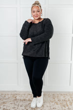 Load image into Gallery viewer, Simple Silhouette Brushed Hacci Sweater in Black
