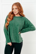 Load image into Gallery viewer, Simple Silhouette Brushed Hacci Sweater in Dark Green
