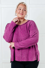 Load image into Gallery viewer, Simple Silhouette Brushed Hacci Sweater in Light Plum
