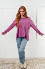 Load image into Gallery viewer, Simple Silhouette Brushed Hacci Sweater in Light Plum
