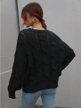 Load image into Gallery viewer, Cable-Knit Openwork Sweater
