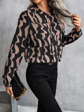 Load image into Gallery viewer, Printed Notched Long Sleeve Blouse
