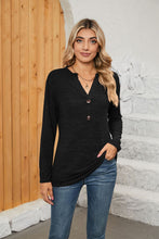 Load image into Gallery viewer, Notched Neck Long Sleeve T-Shirt
