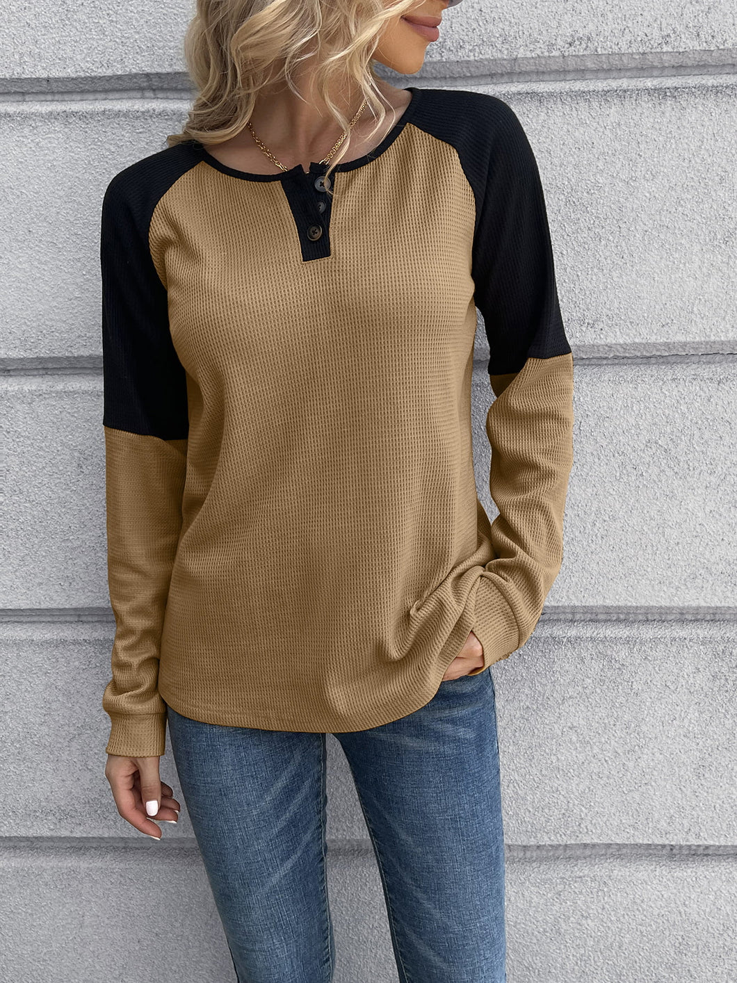 Contrast Raglan Sleeve Top