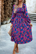 Load image into Gallery viewer, Printed Balloon Sleeve  Midi Dress
