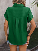 Load image into Gallery viewer, Textured  Cap Sleeve Shirt
