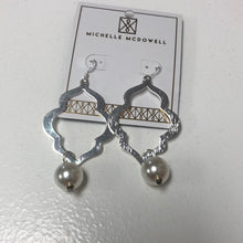 Load image into Gallery viewer, Charleston Silver and Pearl Dangle Earrings
